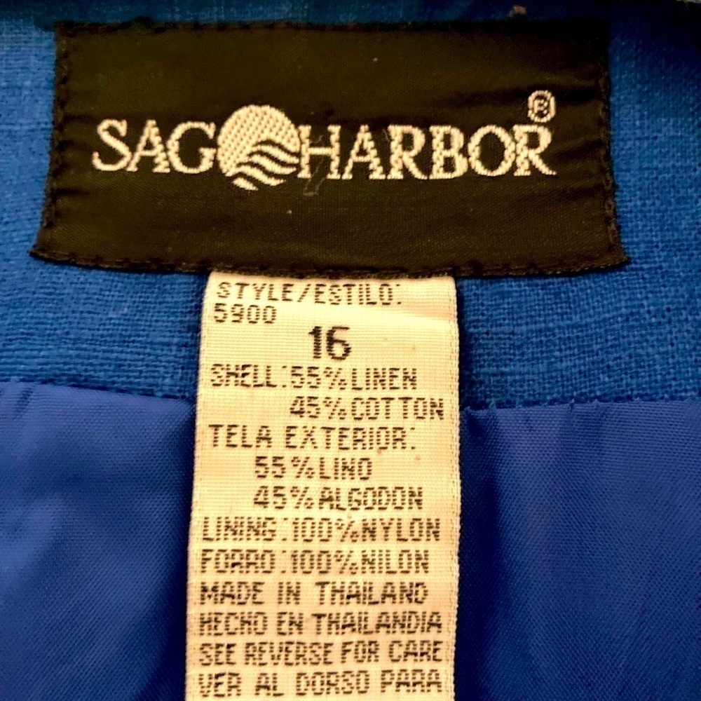 Sag Harbor women’s Blazer blue sz 16 Vintage - Picture 4 of 4